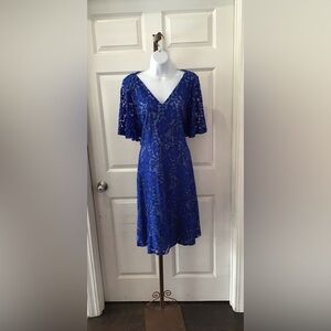 JS Collections Royal Blue Lace Dress